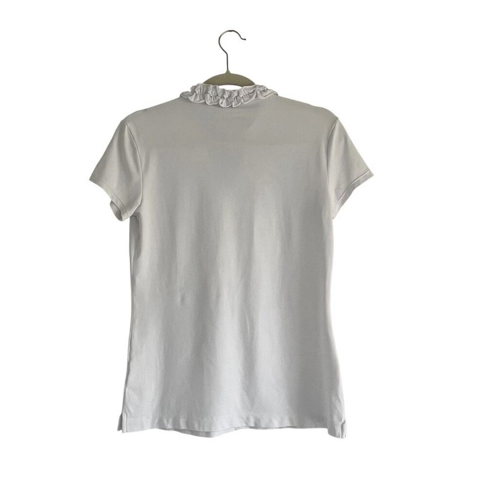 Lilly Pulitzer Luxletic Frida Ruffle Polo Shirt White Size S Golf Tennis Preppy - Picture 4 of 9